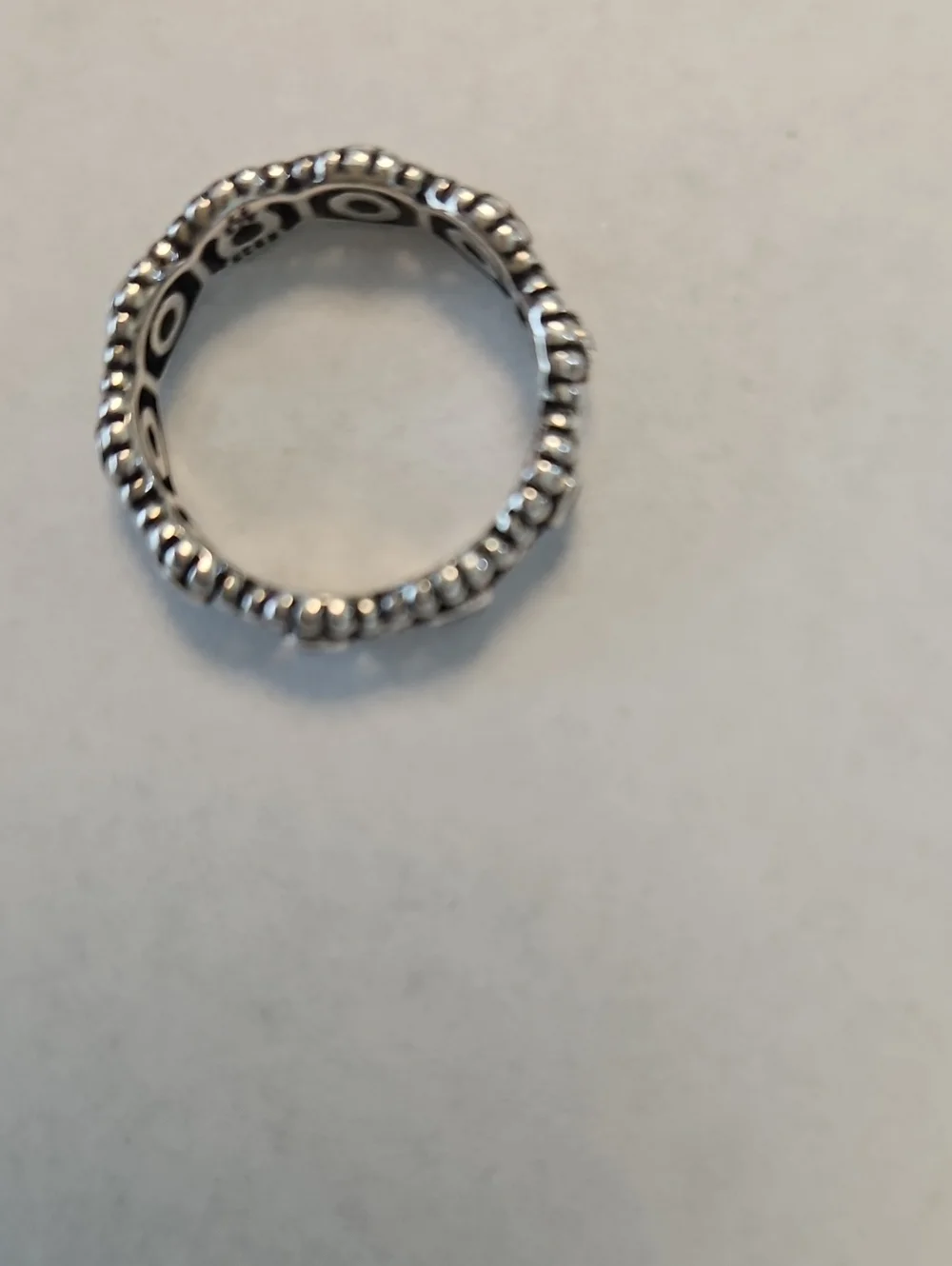 Pandora Sterling Silver Beaded CZ Eternity Band
